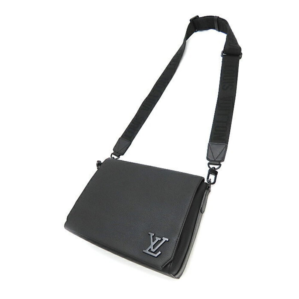 Louis Vuitton Crossbody Leather Black Takeoff Bag Messenger Shoulder